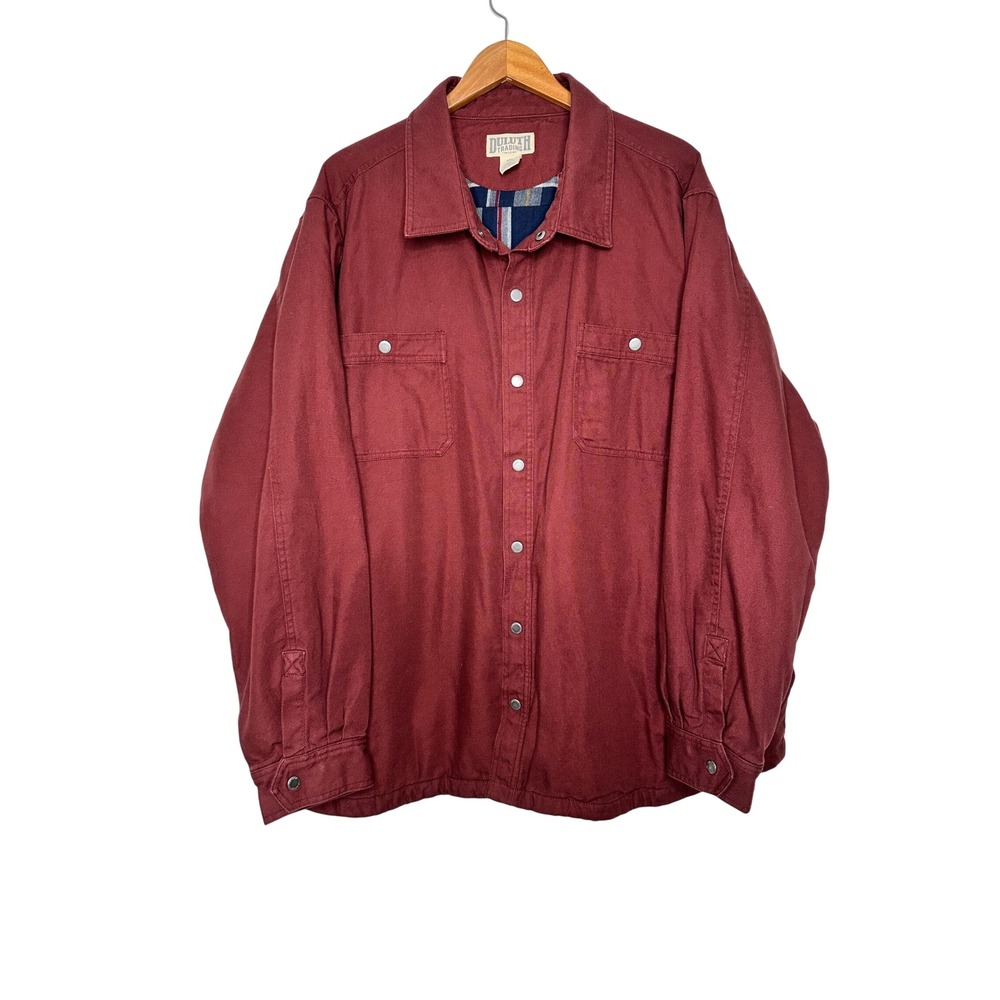 Duluth Trading Co Fire Hose Flannel Lined Limber Jacket Size 4XL Red Snap Button